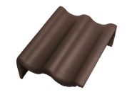 Braas Harzer Pfanne Pult-Giebelstein links (6604687) Star Matt Dunkelbraun