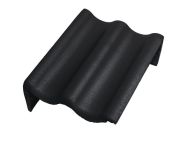 Braas Harzer Pfanne Pult-Giebelstein links (6604679) Star Matt Tiefschwarz