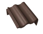 Braas Harzer Pfanne Pult-Giebelstein rechts (6604587) Star Matt Dunkelbraun