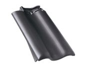 Braas Rubin 11V(H) Ortgangziegel links (7810119) Seidenmatt tiefschwarz