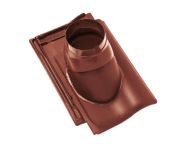 Braas Rubin 11V(H) Ton-Abgasrohrdurchgang (7828706) Seidenmatt kastanie