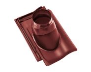 Braas Rubin 11V(H) Ton-Abgasrohrdurchgang (7828711) Seidenmatt rotbuche