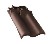 Braas Rubin 11V(H) Firstanschluss-Ortgangziegel links (7809201) Matt dunkelbraun