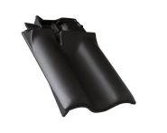 Braas Rubin 11V(H) Firstanschluss-Ortgangziegel links (7809257) Matt graphitgrau