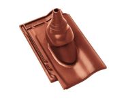 Braas Rubin 11V(P) Ton-Antennenziegel mit Aufsatz (7829106) Seidenmatt kastanie