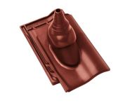 Braas Rubin 11V(P) Ton-Antennenziegel mit Aufsatz (7829111) Seidenmatt rotbuche