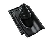 Braas Rubin 11V(P) Ton-Antennenziegel mit Aufsatz (7829119) Seidenmatt tiefschwarz