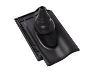 Braas Rubin 11V(P) Ton-Antennenziegel mit Aufsatz (7829142) Matt vulkanschwarz