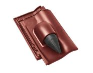 Braas Rubin 11V(P) Ton-Solar- Kabeldurchgang (9329311) Seidenmatt rotbuche