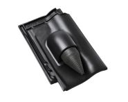 Braas Rubin 11V(P) Ton-Solar- Kabeldurchgang (9329319) Seidenmatt tiefschwarz