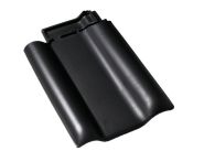 Braas Rubin 13V Doppelwulstziegel (8210419) Seidenmatt Tiefschwarz