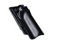 Braas Rubin 13V Firstanschlussziegel halb (8209447) Hochglanz Brillantschwarz