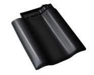 Braas Rubin 9V Doppelwulstziegel (8610414) Seidenmatt tiefschwarz