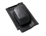 Braas Rubin 9V Ton-Sanilüfter geschlossen (8629014) Seidenmatt tiefschwarz