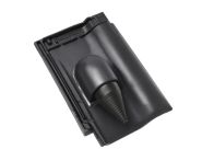 Braas Rubin 9V Ton-Solar- Kabeldurchgang (8629349) Seidenmatt royalgrau