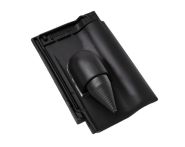 Braas Rubin 9V Ton-Solar- Kabeldurchgang (8629341) Matt vulkanschwarz