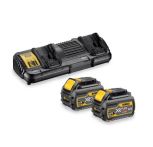 DeWALT DCB132T2-QW FLEXVOLT XR Akku-Starter-Set 54 V / 6 Ah / 108 Wh mit 2 Akkus 6 Ah und Doppel-Schnellladegerät