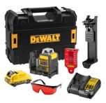 DeWALT DCE0811D1R-QW Akku-Kreuzlinien-Laser Pulsmodus rot 10,8 V / 2Ah / 2x 360° Grad selbstnivellierend mit Ladegerät, Akku XR und T-STAK-Koffer