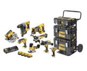 DeWALT DCK856P4-QW Großer Akku-Aktions-Kombipack 18 V / 5 Ah mit 8 Maschinen, 4 Akkus, Schnellladegerät und Toughbox-Trolley