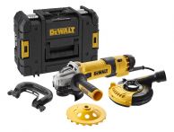 DeWALT DWE4257KT-QS Beton-Oberflächenset: Winkelschleifer 1.500 W / Ø 125 mm +inkl Staubhaube und Diamant-Topfscheibe