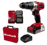 Einhell Akku-Schlagbohrschrauber TE-CD 18/2 Li-i + 1x 2,5 Ah Akku & 22tlg. Bit-/Bohrerset