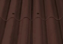 Eternit Wellplatte Profil 6-3/4 dunkelbraun mit Eckenschnitt - 1152 mm breit