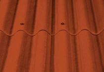 Eternit Wellplatte Profil 6-3/4 klassikrot mit Eckenschnitt - 1152 mm breit