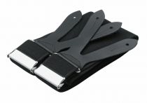 FHB BODO Hosenträger Uni Lederknopfpatte schwarz