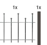 Alberts Zaun-Anbauset Madrid, in verschiedenen Höhen+Ausführungen, anthrazit