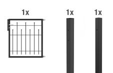 Alberts Einzeltor-Set Madrid, 1-flügelig, zum Einbetonieren, in verschiendenen Höhen, anthrazit metallic