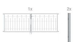 Alberts Doppeltor-Set Madrid, zum Einbetonieren, in verschiedenen Höhen, feuerverzinkt