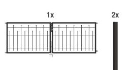 Alberts Doppeltor-Set Madrid, zum Einbetonieren, in verschiedenen Höhen, anthrazit-metallic