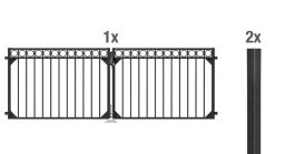 Alberts Doppeltor-Set Circle, zum Einbetonieren, in verschiedenen Höhen, matt schwarz