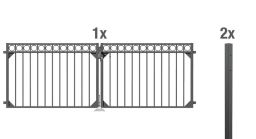 Alberts Doppeltor-Set Circle, zum Einbetonieren, in verschiedenen Höhen, anthrazit