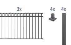 Alberts Zaun-Set Circle, in verschiedenen Ausführungen+Längen, anthrazit