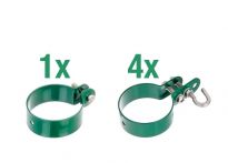 Alberts Zaunanschlussset, einseitiger Anschluss am Rand zum Einbetonieren und zum Aufschrauben geeignet, 60 mm, grün