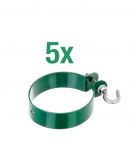 Alberts Zaunanschlussset, einseitiger Anschluss am Rand zum Einbetonieren und zum Aufschrauben geeignet, 76 mm, grün