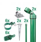 Alberts Zauneckset für Maschendrahtzäune mit Bodenhülse, grün