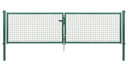 Alberts Wellengitter-Doppeltor, 2-flügeliges Tor, in verschiedenen Höhen - 2988 mm lang, grün
