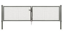 Alberts Wellengitter-Doppeltor, 2-flügeliges Tor, in verschiedenen Höhen - 2988 mm lang, anthrazit-metallic