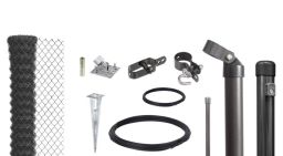 Alberts Maschendraht-Zaun-Set, zum Einschlagen, in verschiedenen Höhen+Längen, anthrazit-metallic