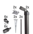 Alberts Zauneckset für Maschendrahtzäune mit Bodenhülse, anthrazit