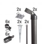 Alberts Zauneckset für Maschendrahtzäune mit Bodenhülse, anthrazit