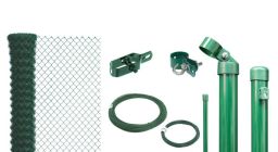 Alberts Maschendraht-Zaun-Set, zum Einbetonieren, in verschiedenen Höhen+Längen, grün