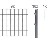 Alberts Doppelstabmattenzaun Komplettset Anthrazit - Elemente 2,0 m breit - inkl. Pfosten und Befestigungen