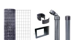 Alberts Drahtzaun-Set Fix-Clip Pro, zum Einbetonieren, in verschiedenen Höhen+Längen, anthrazit
