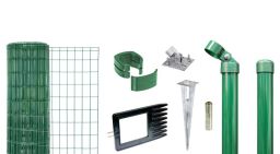 Alberts Drahtzaun-Set Fix Clip Pro, zum Einschlagen, in verschiedenen Höhen+Längen, grün