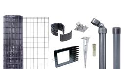 Alberts Drahtzaun-Set Fix Clip Pro, zum Einschlagen, in verschiedenen Höhen+Längen, anthrazit-metallic