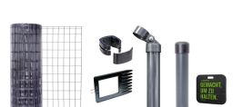 Alberts Drahtzaun-Set Fix-Clip Pro, zum Einbetonieren, in verschiedenen Höhen+Längen, anthrazit