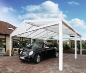 Gardendreams Satteldach-Doppelcarport Alu grau